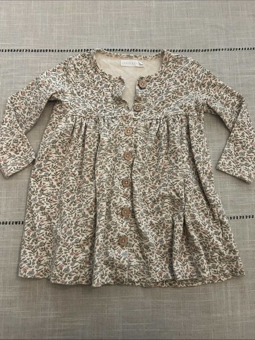 Jamie Kay Cream Floral Button-Down Dress with Earth Tones